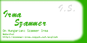 irma szammer business card